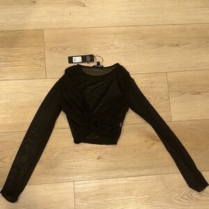 Fashion Nova Mesh Black Long Sleeve Top